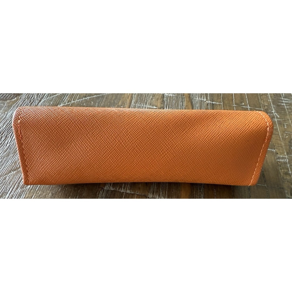Tory Burch Authentic Eyeglasses Sunglasses Soft Case With Pouch Orange Gold Logo - Picture 2 of 6